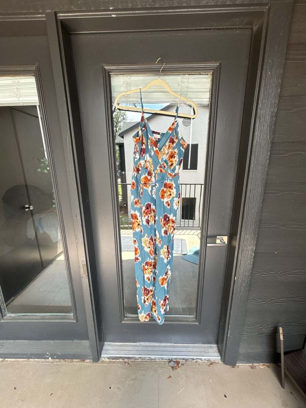 BOG Collective Floral Spaghetti Strap V-Neck Wide Leg Jumpsuit